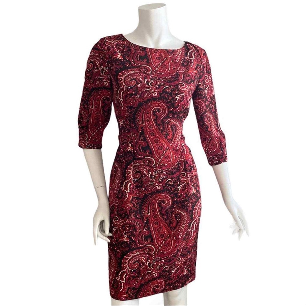 Talbots ~ Red paisley shift dress